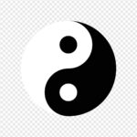 Symbole image du yin et du yang en noir et blanc